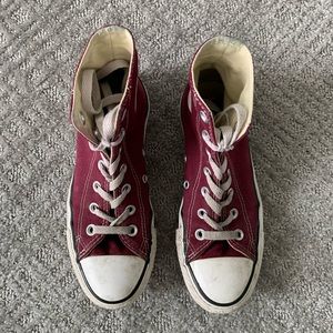 Maroon High Top Converse